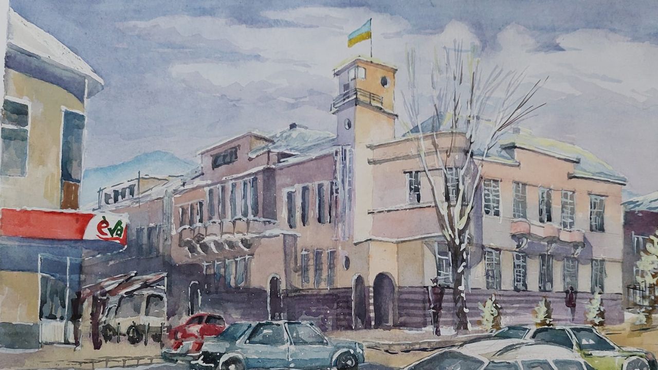 Свалява, акварель