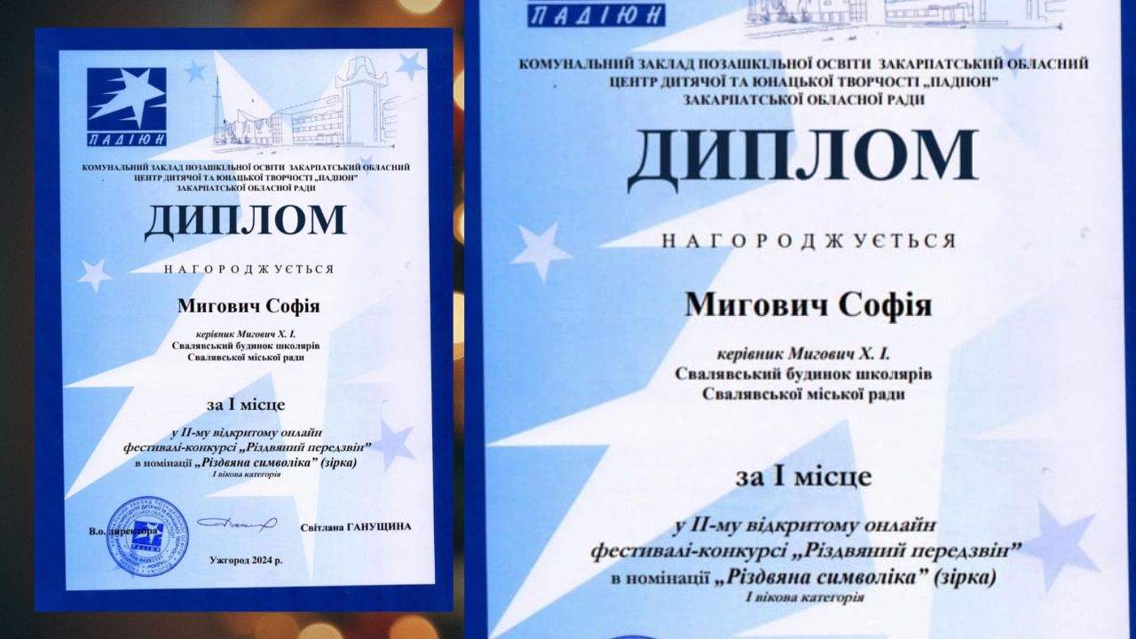 Диплом конкурс Софія Мигович