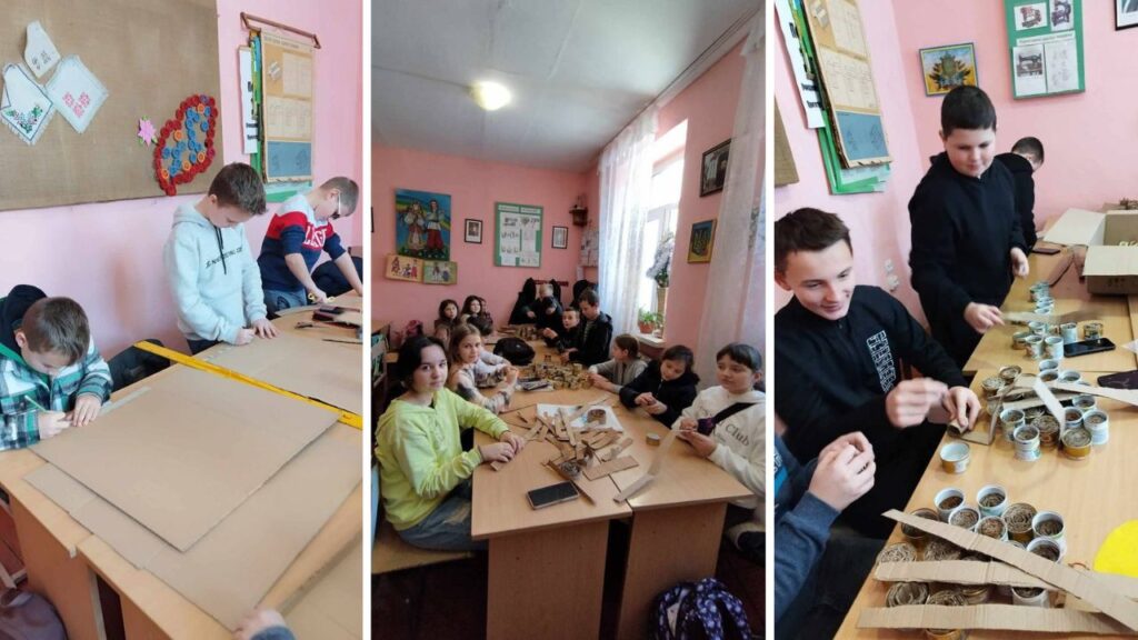 Полянські школярі активно долучаються до виготовлення окопних свічок