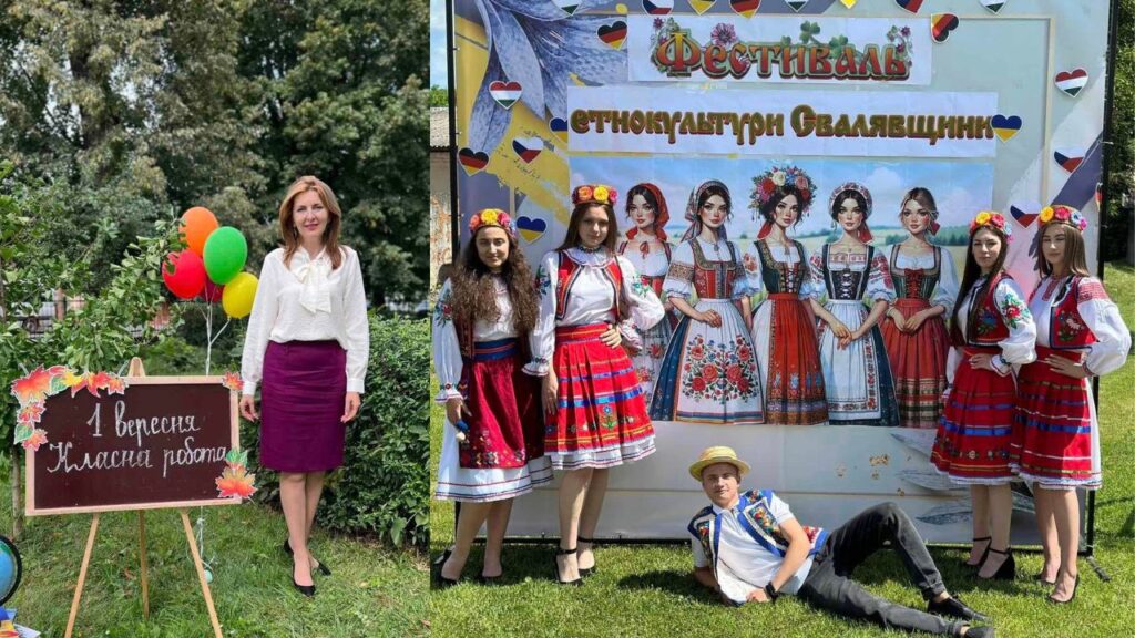 Клара Стегура з учнями на фестивалі у Сваляві