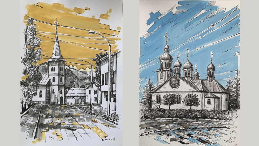Церкви Сваляви. Малюнки Дороша