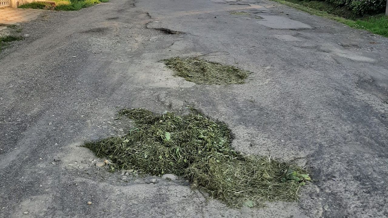 Ями залатали травою на Бистрому Сваляві