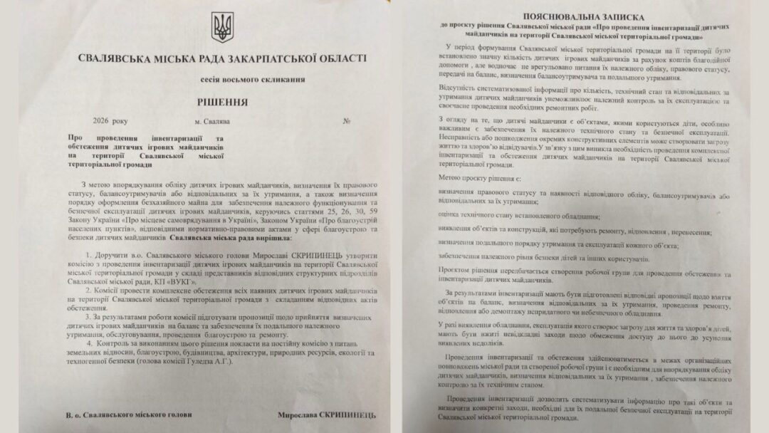 Проєкт рішення щодо майданчиків